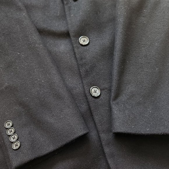 Michael Kors Overcoat Cashmere Blend Black Men's 42L Long Large Winter 3-Button - Picture 4 of 8